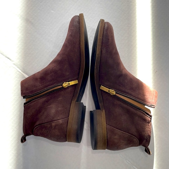 Franco Sarti ankle boots 9 wine brown very good condition leather fabric upper - Picture 3 of 14